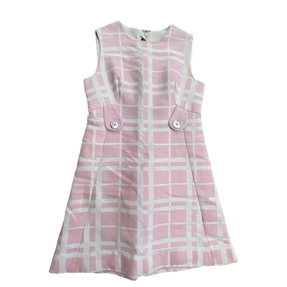 Dresses & Skirts - Vintage 1960s Eloise Curtis Happenstance Pink & White Mod Shift Dress Sleeveless